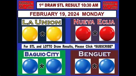 STL 1ST Draw 10:30am Result STL La Union STL Nueva Ecija.